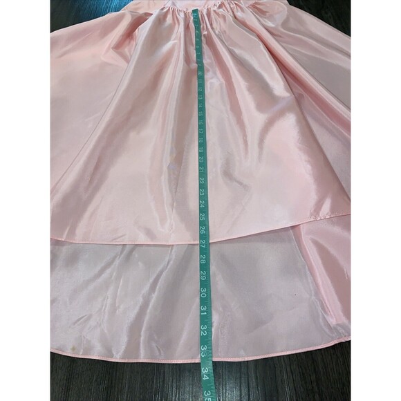 Alfred Angelo Vintage 80s 90s Dress Pink Bow Drop Waist Prom Dress - Picture 13 of 15